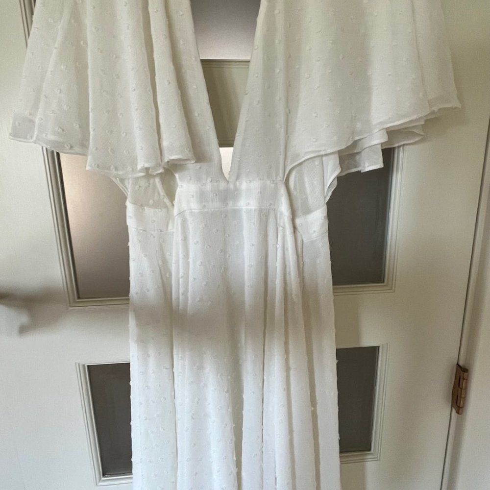 White Swiss Dot Wrap Dress - image 5